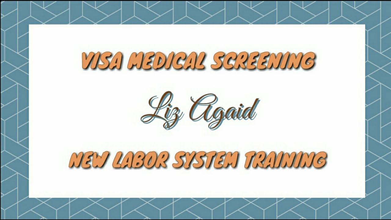 VISA MEDICAL SCREENING & TAW-JEEH TRAINING