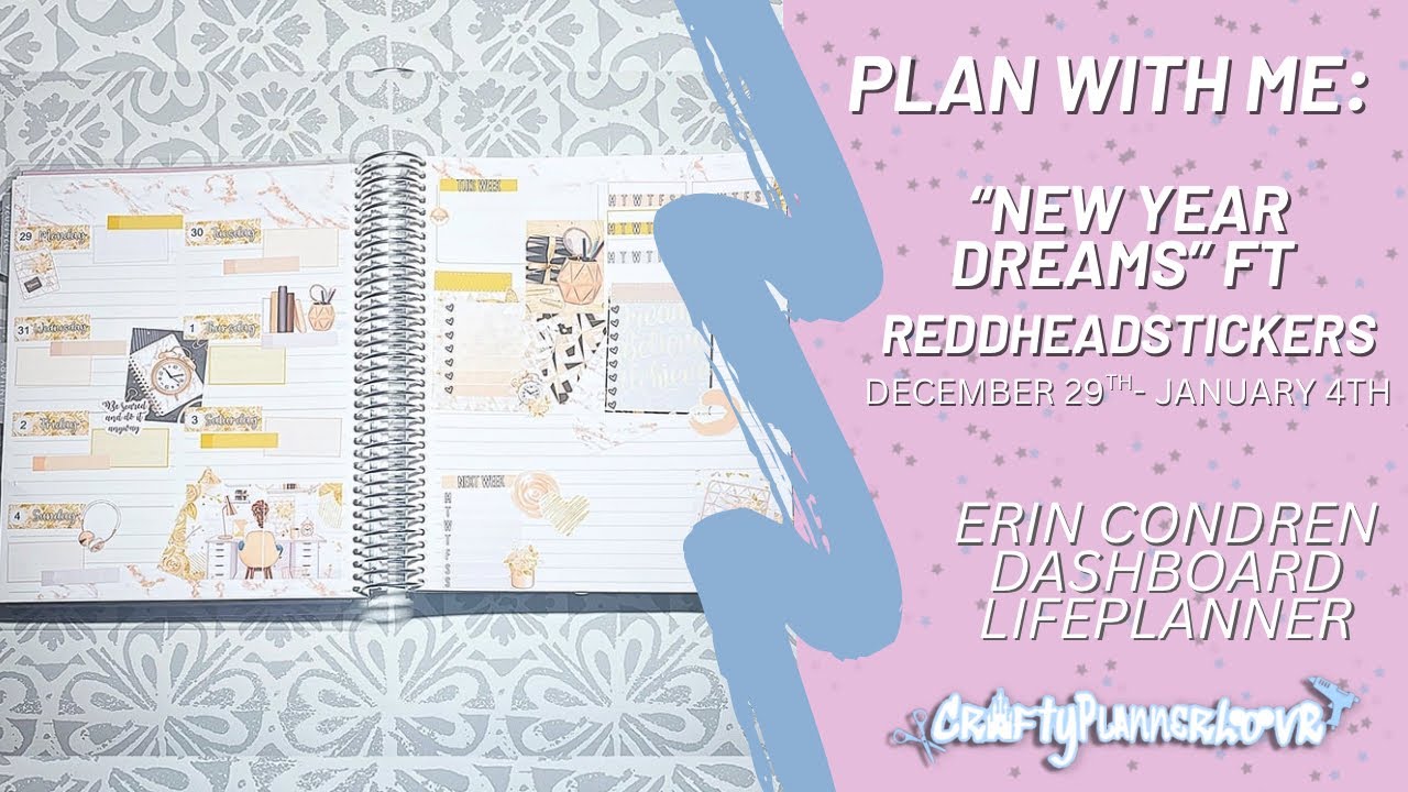 Plan with Me: “New Year Dreams” (Dec 29- Jan 4) // Erin Condren Dashboard 2026 Social Media Planner