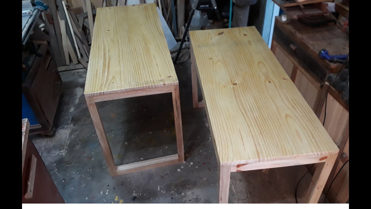 Mesa para escritório feito toda em pinus.