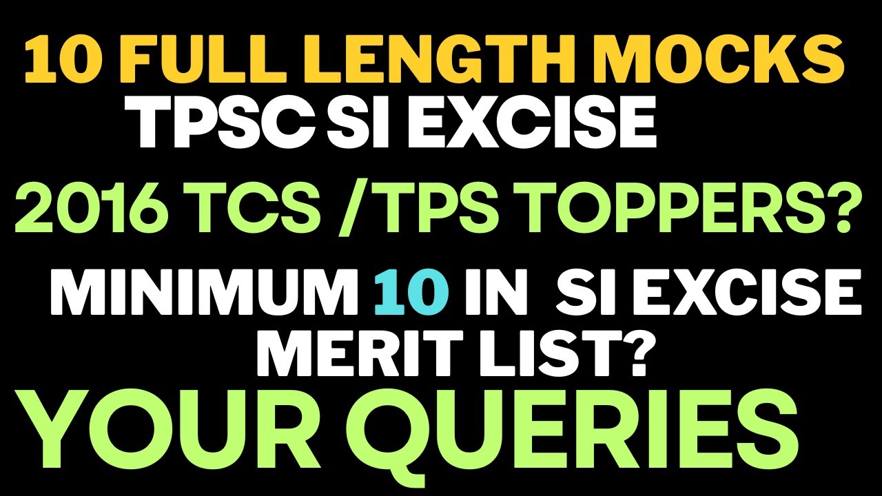 Your Most Important Queries Answered | TPSC SI Excise Preparation | #tpsc #jrbt