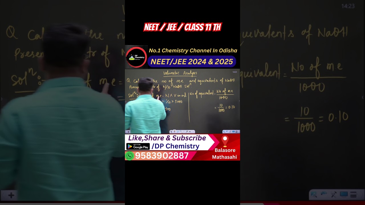 How to calculate No of equivalents | CHSE chemistry class 11 #chse #chsechemistry #neet #shorts