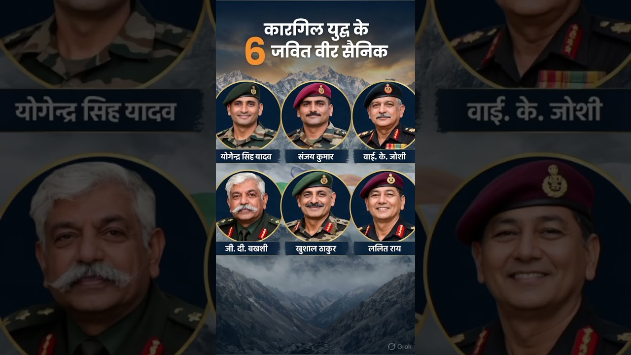 कारगिल युद्ध के 6 वीर सैनिक❓6 brave army of kargil war#gk#shorts#kargil#war#army