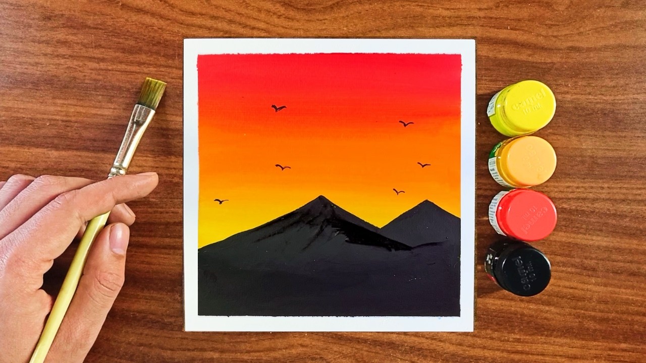How to Poster Colour Painting Landscape | Painting for 70 minutes