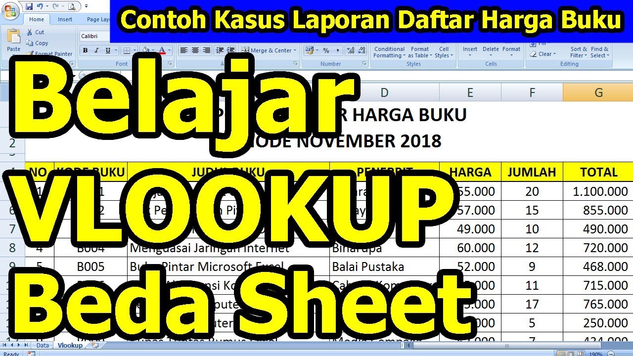 Belajar Vlookup Beda Sheet