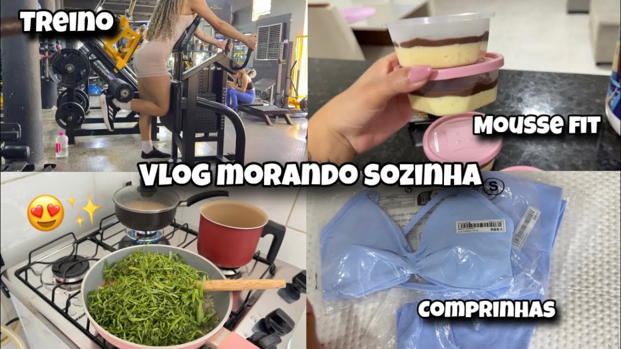 VLOG| MEU DIA MORANDO SOZINHA| ACADEMIA + COMPRINHAS NA SHEIN + MOUSSE FIT 😍✨