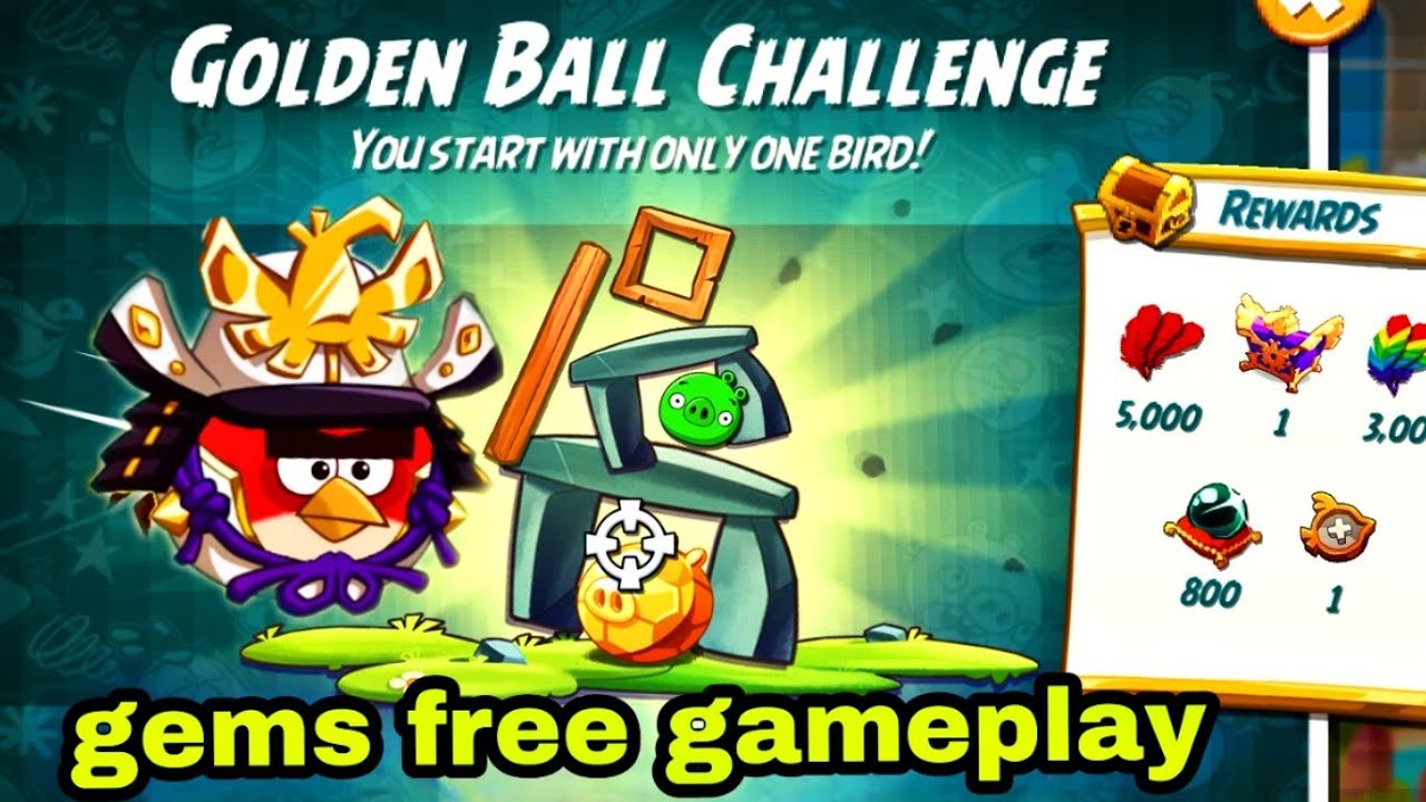Angry birds 2 the golden ball challenge 10 July 2026 gems free #ab2 golden challenge today
