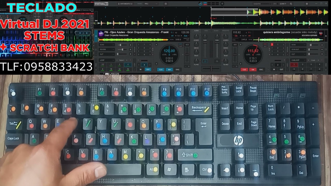 TECLADO + Virtual DJ 2021 (Mapeo Personalizado WIN/MAC)(by carlos guachamin DJ)