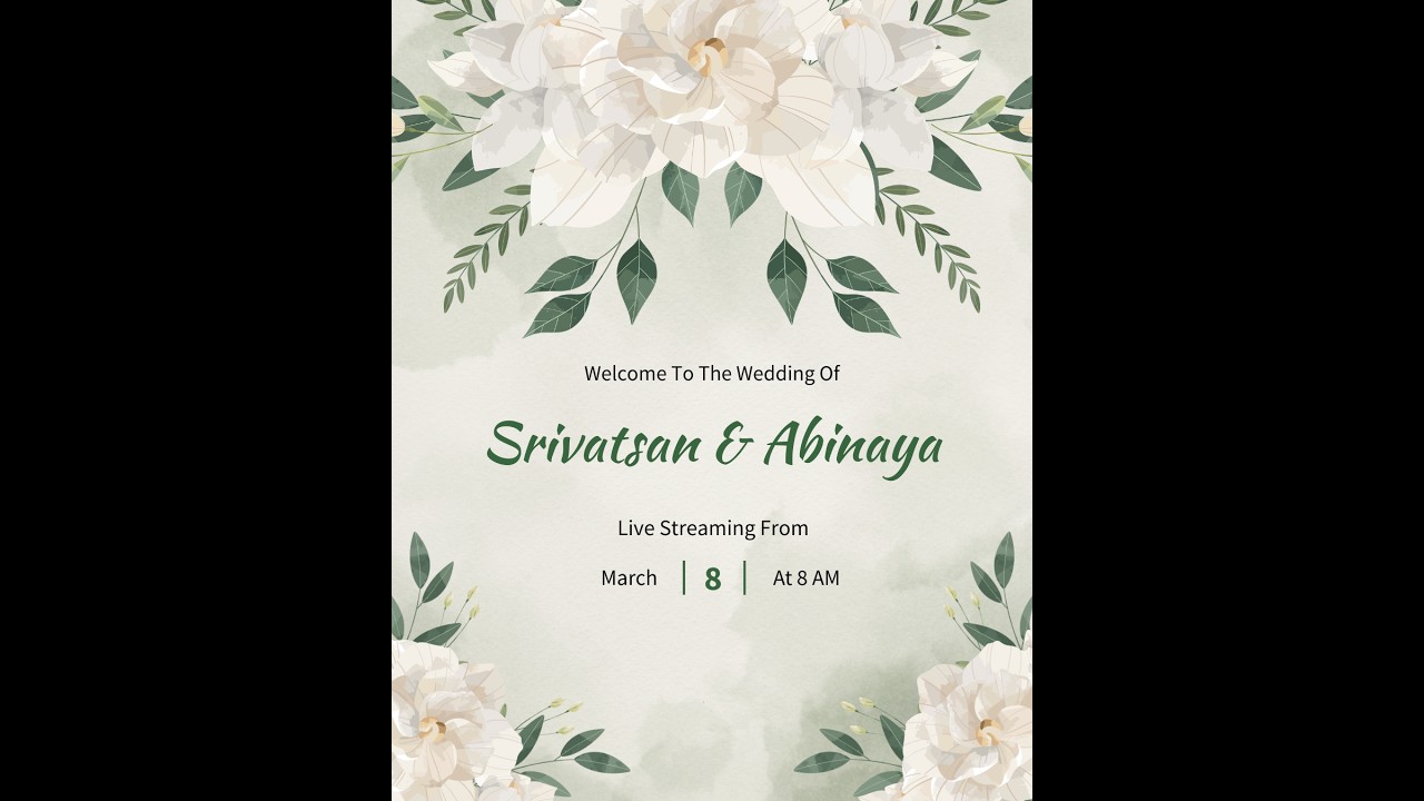 Srivatsan & Abinaya | Wedding Ceremony | 8 March 2026 | 8am Onwards