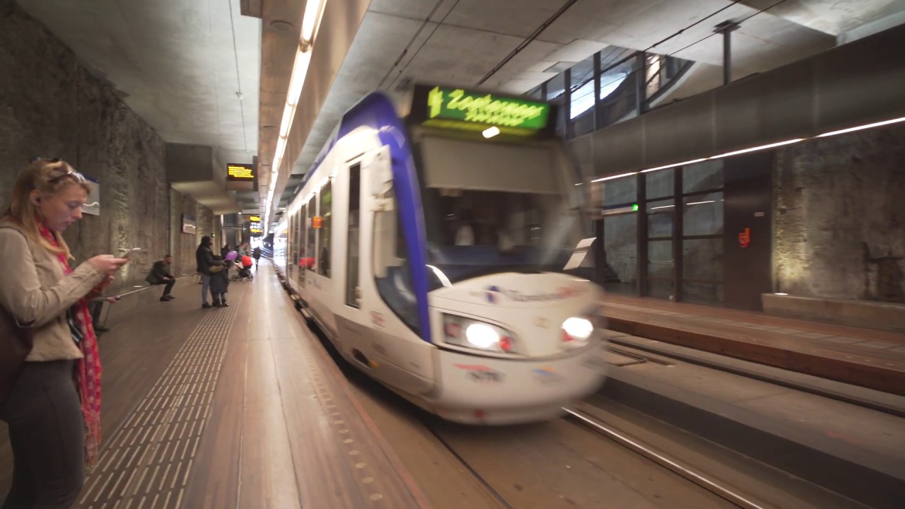 Netherlands, Den Haag, tram 4 ride from Grote Markt to Spui