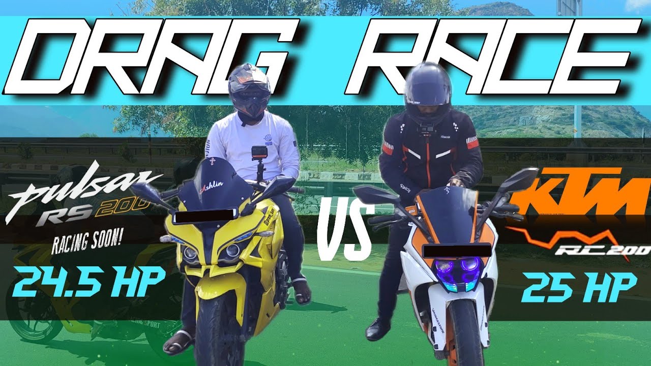 KTM RC200😈 Vs BAJAJ RS200 😡/ Drag Race 🔥 / Black Buddy 🧐