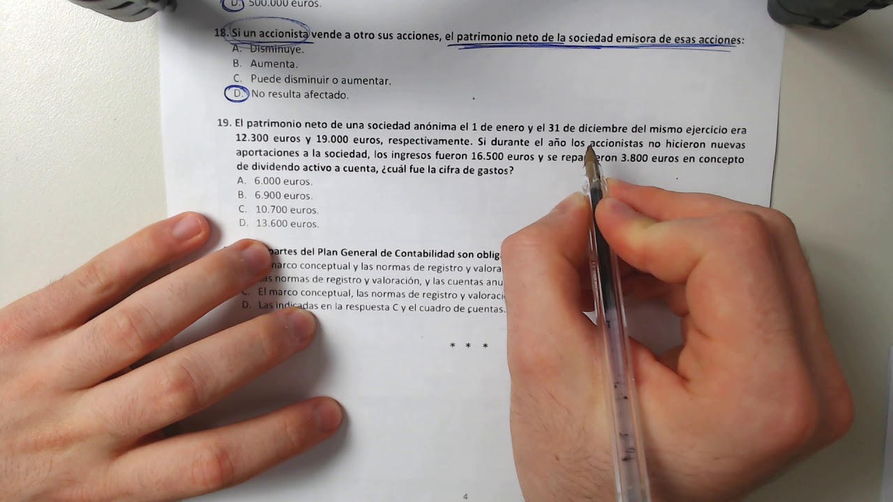 Examen CONTABILIDAD 2018 (Tipo A) UNED | Examen RESUELTO (ADE) Parte 4
