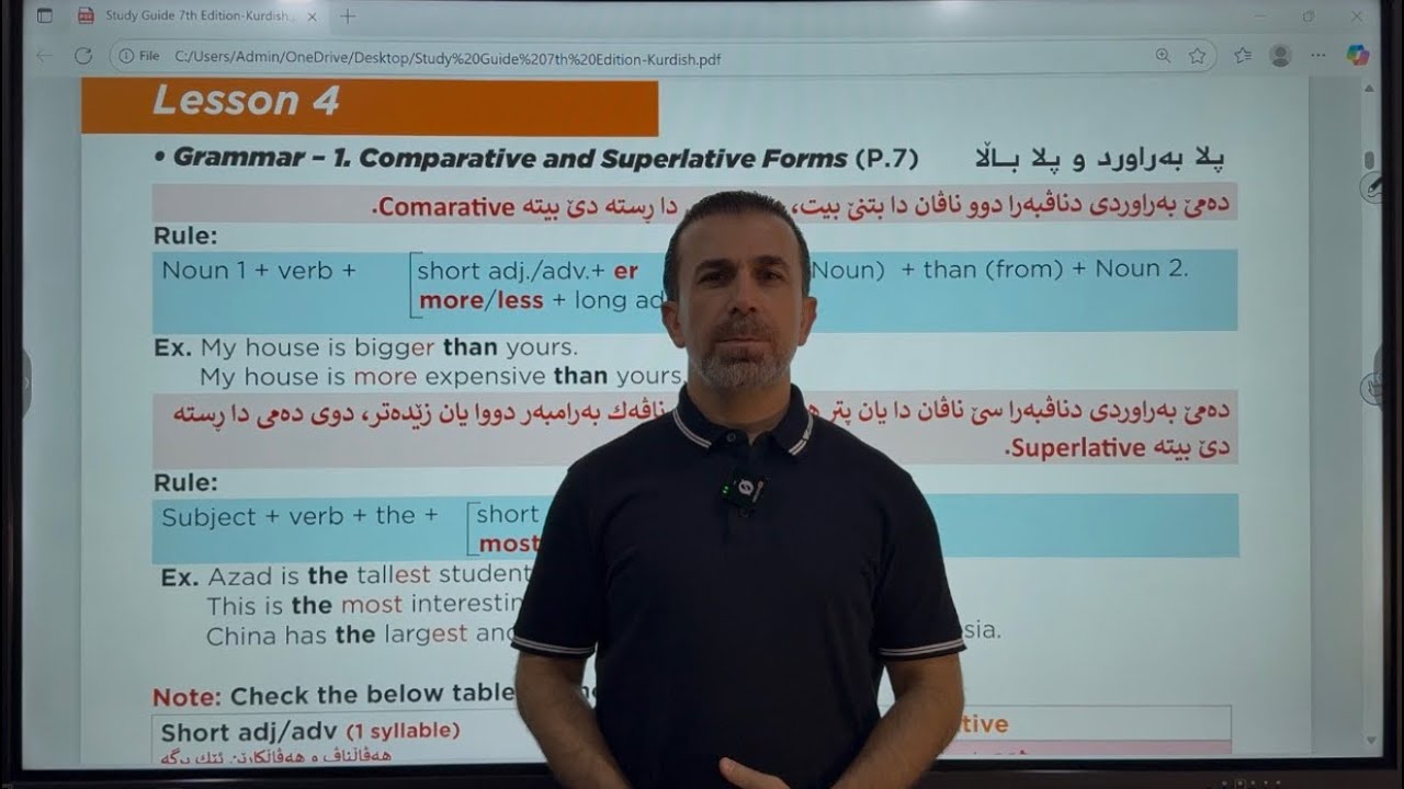 Sunrise 12 - Unit One - Comparative and Superlative