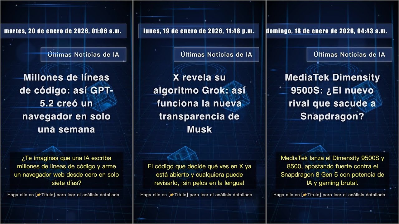 Noticias de Tecnología IA: martes, 20 de enero de 2026, 09:06 p.m. #QixNewsAI