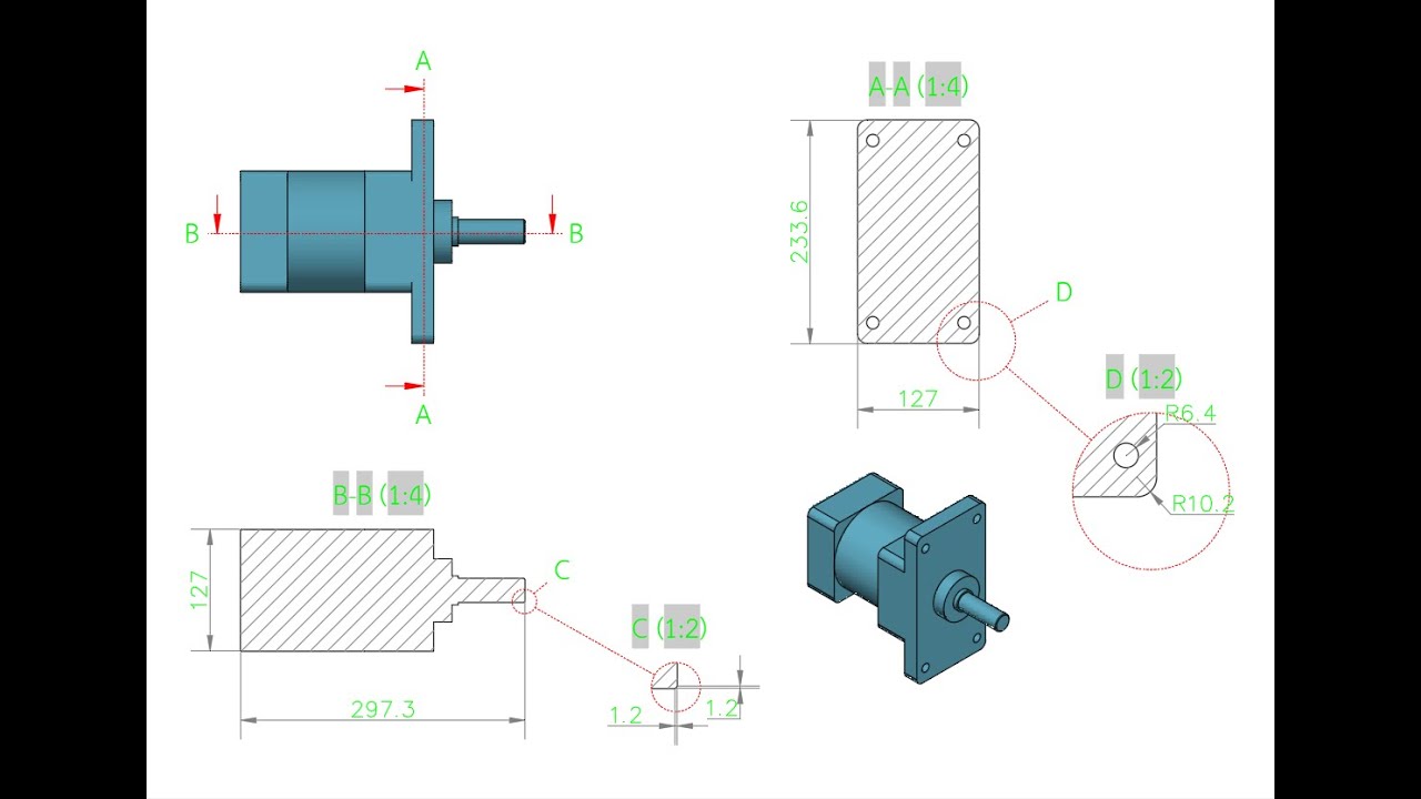 AutoCAD 2020 เครื่องกล1 ตอนที่3 Part1 (รับสอนเขียนแบบ)