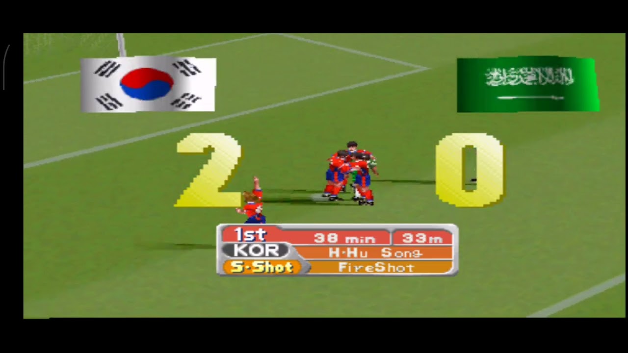Super shot soccer Ps1 (korea vs Arab Saudi) #nostalgiaplaystation #anak90an 