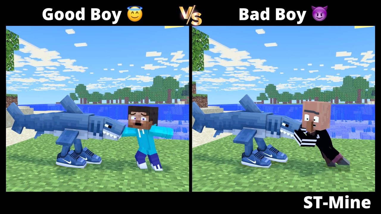Baby Steve VS Bad Villager. Live @ST-Mine #minecraftanimation