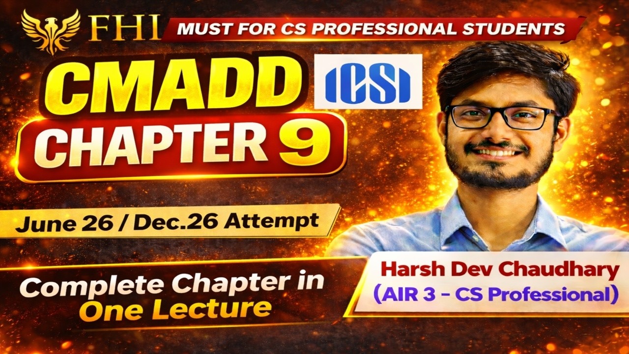 CMADD, Chapter 9 - Audit Engagement, Demo Lecture, CS Professional, CS Students, ICSI