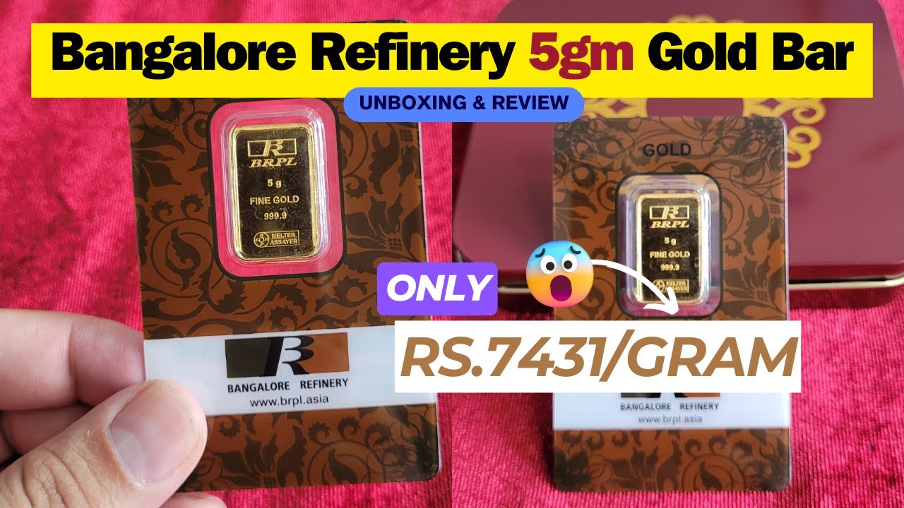 Золотой слиток Bangalore Refinery 5 г | Распродажа на Flipkart | Распаковка и обзор
