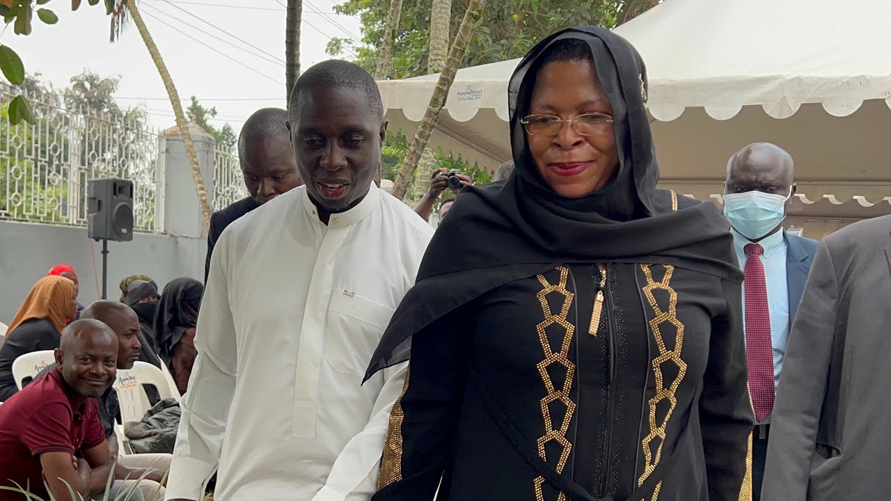 Speaker Anita Among arrives at Hon. Nsereko’s home to Console him on his mother’s death