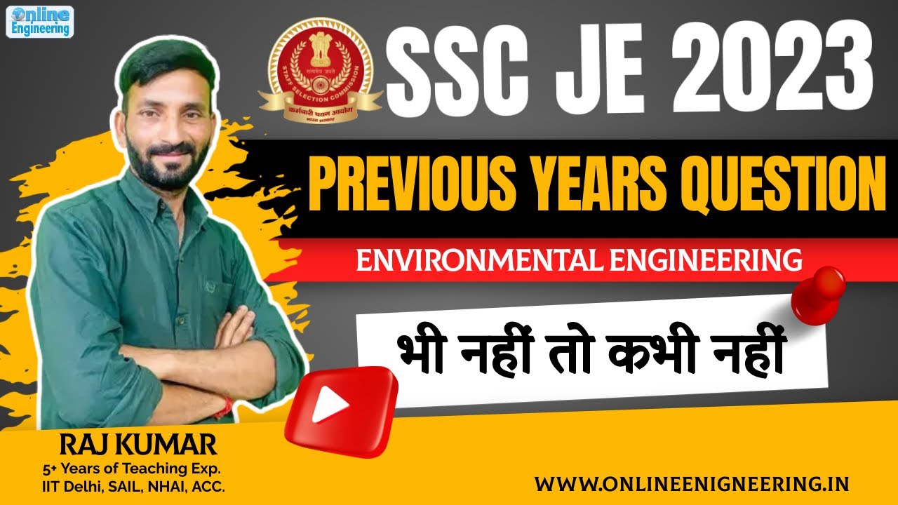 5. Raw Water Treatment Practice Question|| SSC JE PYQs || Environmental Engg || Raj Kumar Sir