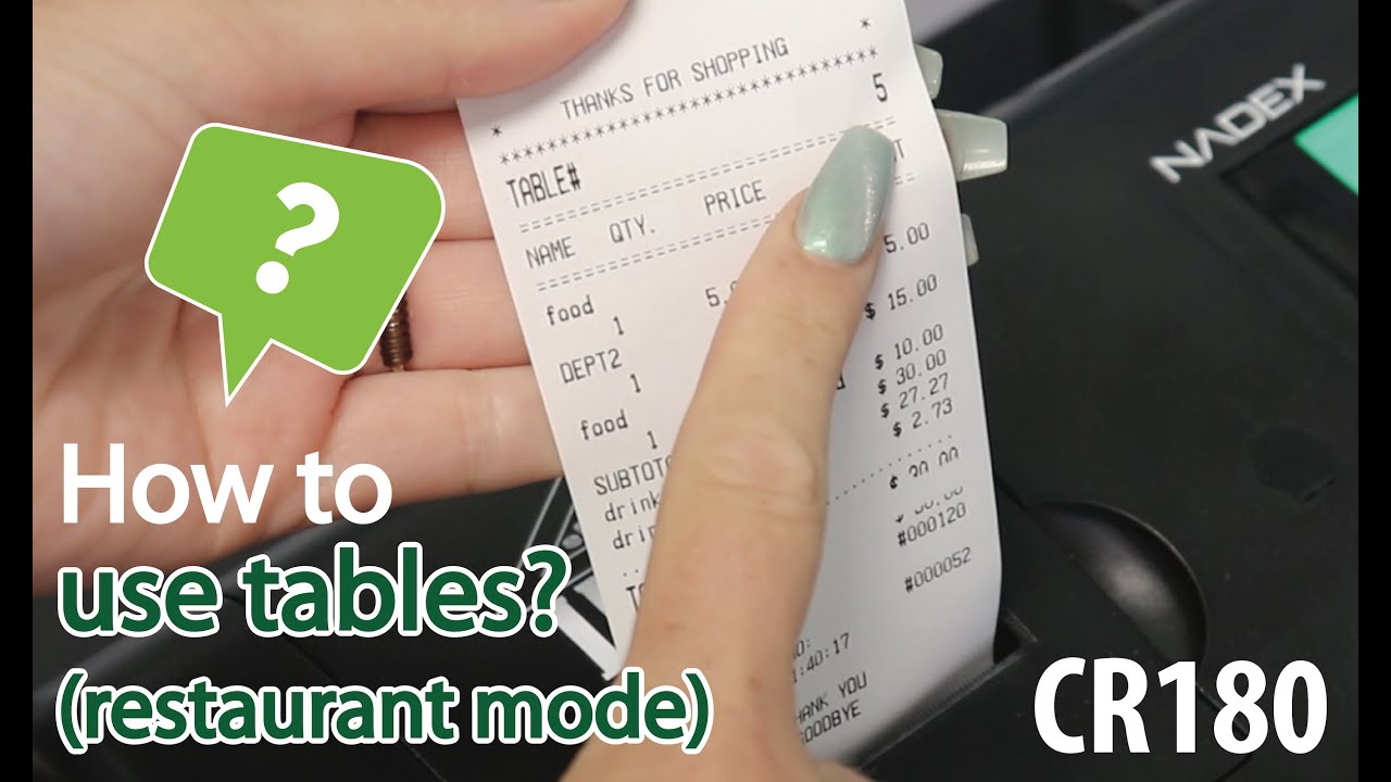 CR180 How to Charge Tables in Restaurant Mode