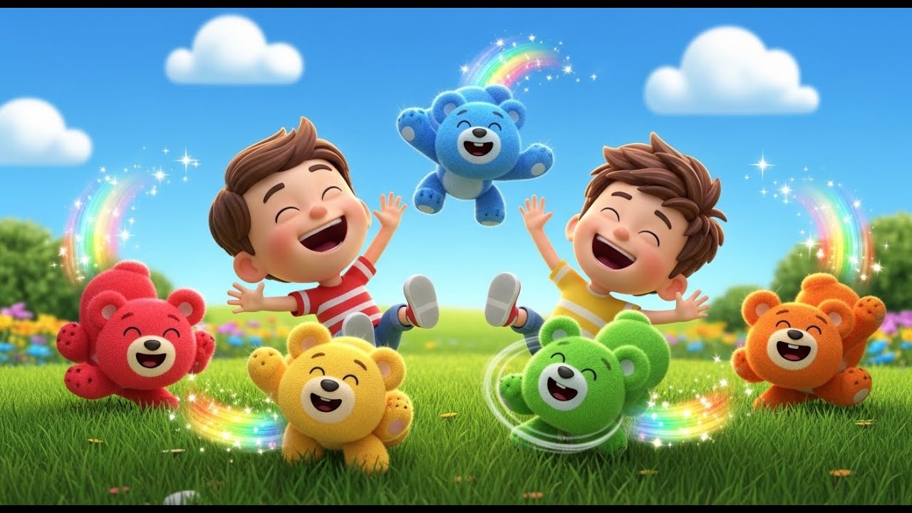 Fünf Teddybären fallen, fallen, fallen | Lustiges Bewegungslied & Lernvideo