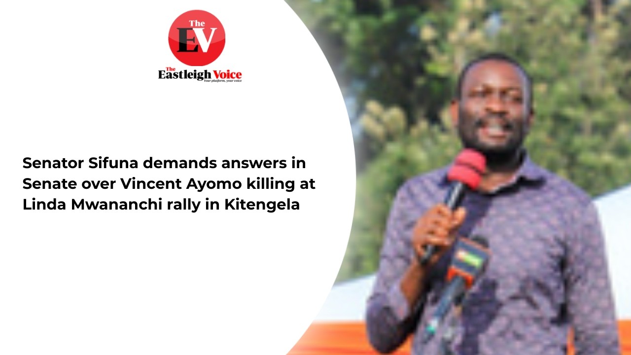 Sifuna demands answers in Senate over Vincent Ayomo killing at Linda Mwananchi rally in Kitengela