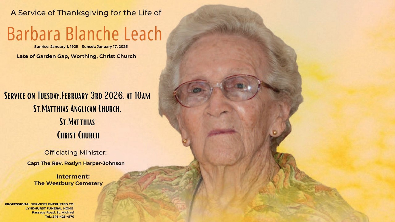 Live Stream of Funeral Service for Barbara Blanche Leach