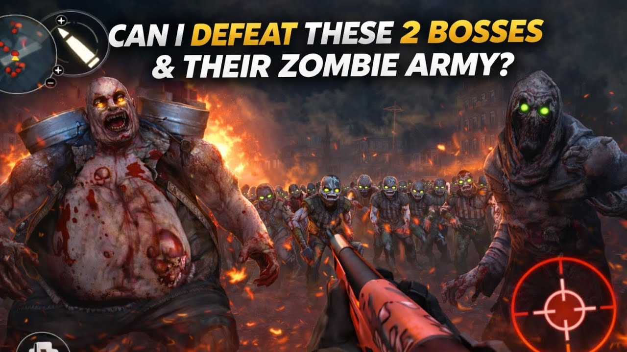 Can I Defeat These 2 Bosses & Their Zombie Army? 😱🔥 | Zombie Shooter Gameplay