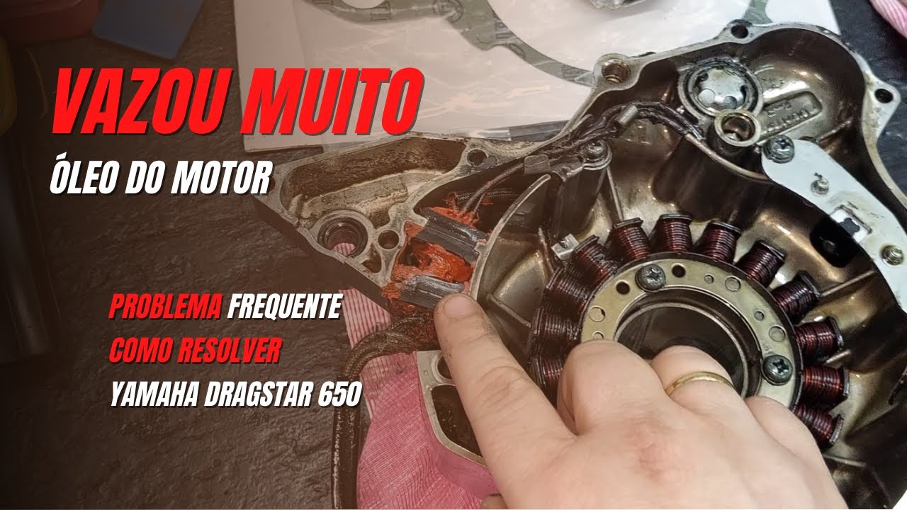 VAZOU MUITO ÓLEO DO MOTOR - YAMAHA DRAGSTAR 650