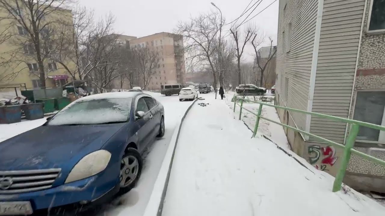Vladivostok’ta Karlı Bir Gün | Sokaklarda Yürüyüş