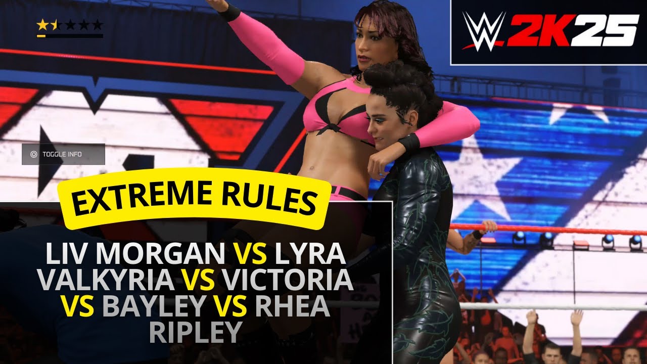 WWE 2K25 – Liv Morgan vs Lyra Valkyria vs Victoria vs Bayley vs Rhea Ripley (Extreme Rules)