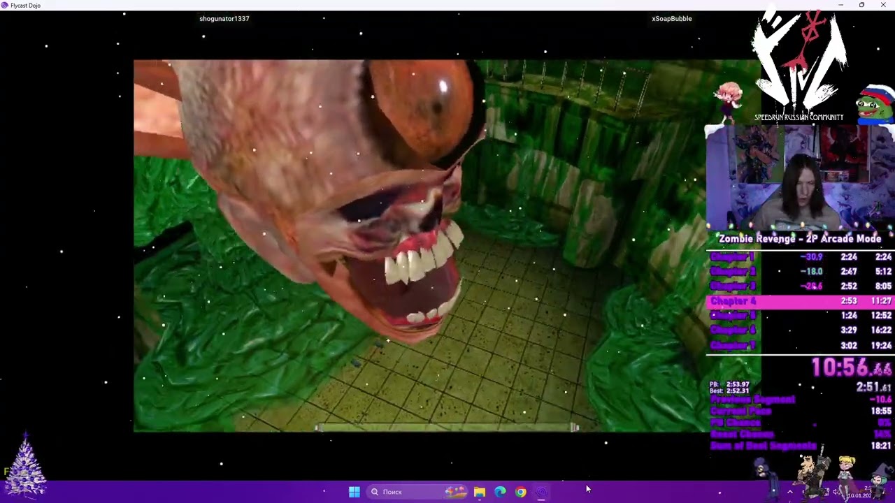 Speedrun Zombie Revenge 2P Arcade Mode Rikiya & Linda WR 19:24.19 Самый дружный спидран в мире