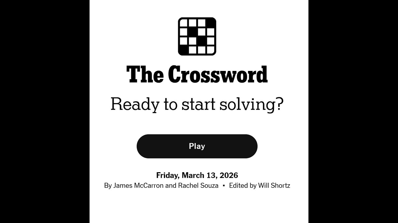 The New York Times Crossword 13/03/2026