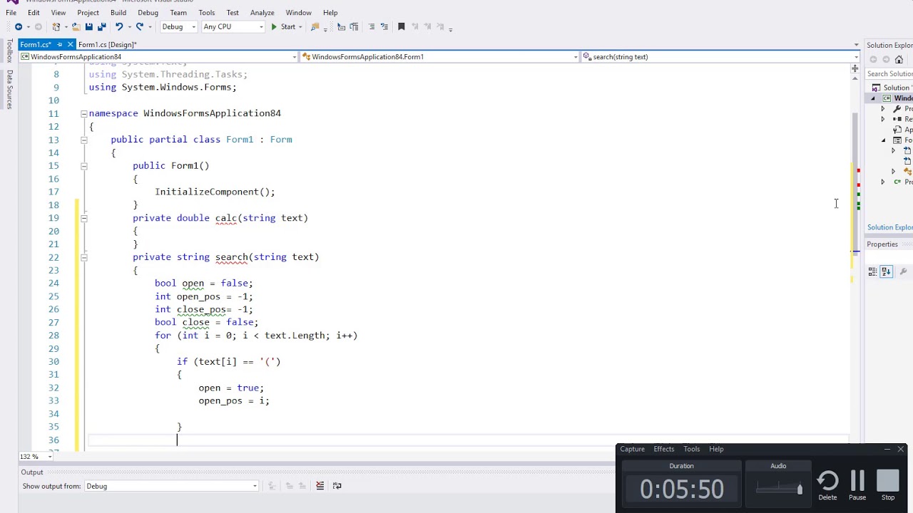 Создаем калькулятор на C# который решает примеры со скобками