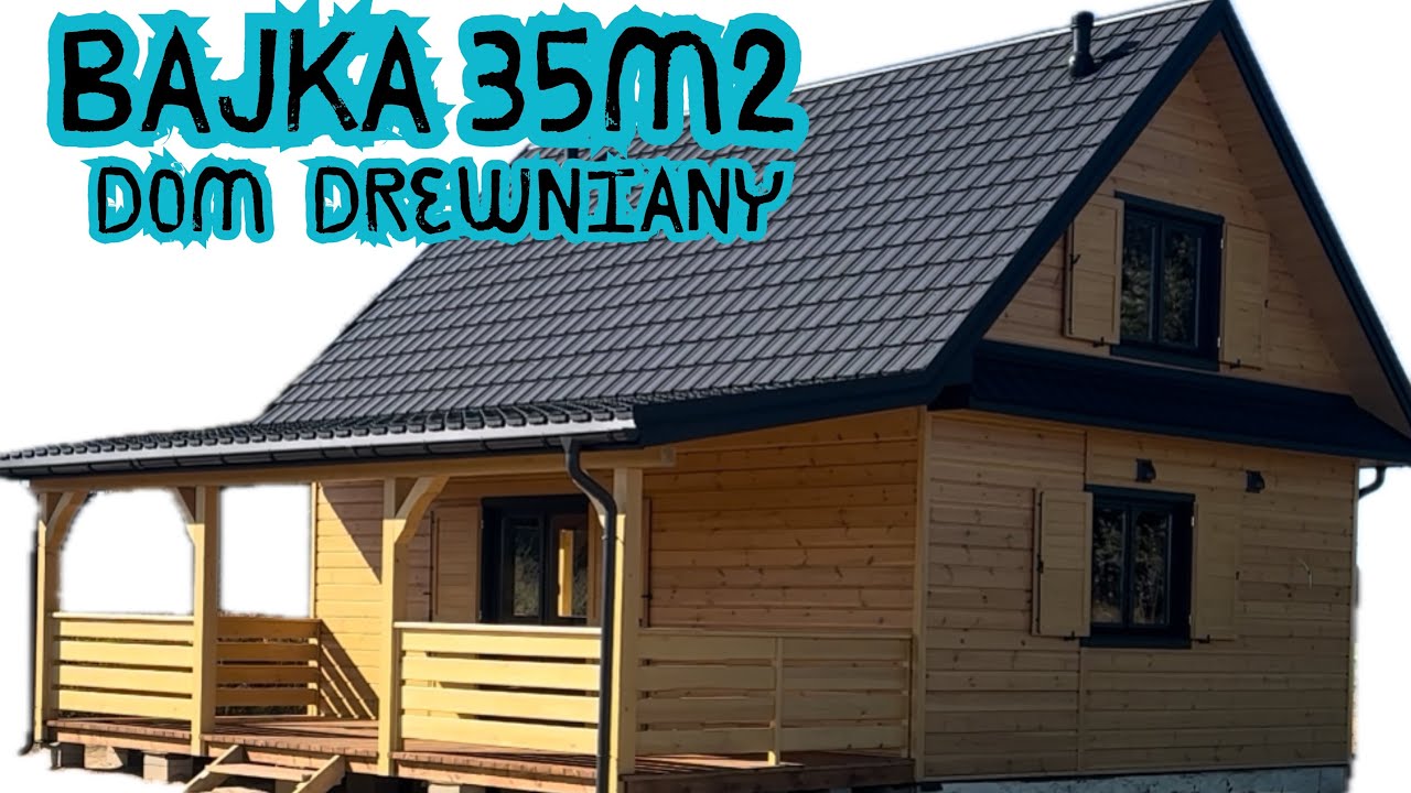 DOM DREWNIANY 35m2 (7x5m) PREZENTACJA I MDD Domy Drewniane