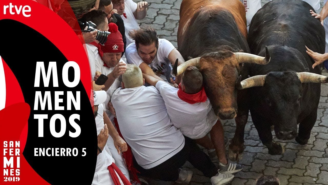 MEJORES MOMENTOS quinto encierro | Toros de Victoriano del Río | San Fermín 2019