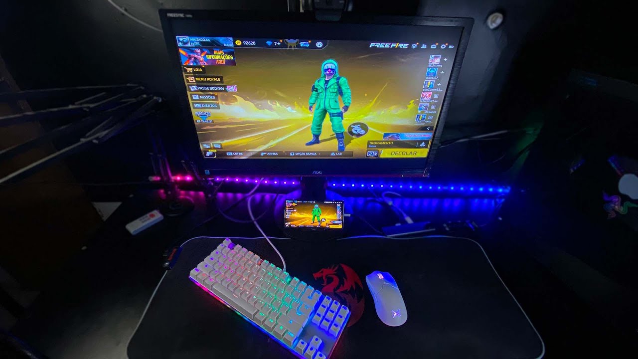 JOGUEI COM MONITOR NO SETUP GAMER BARATO MOBILADOR!