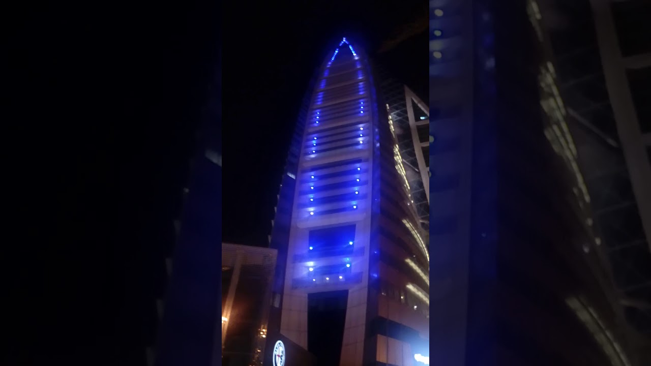 BWTC iconic turbine tower's night view.
