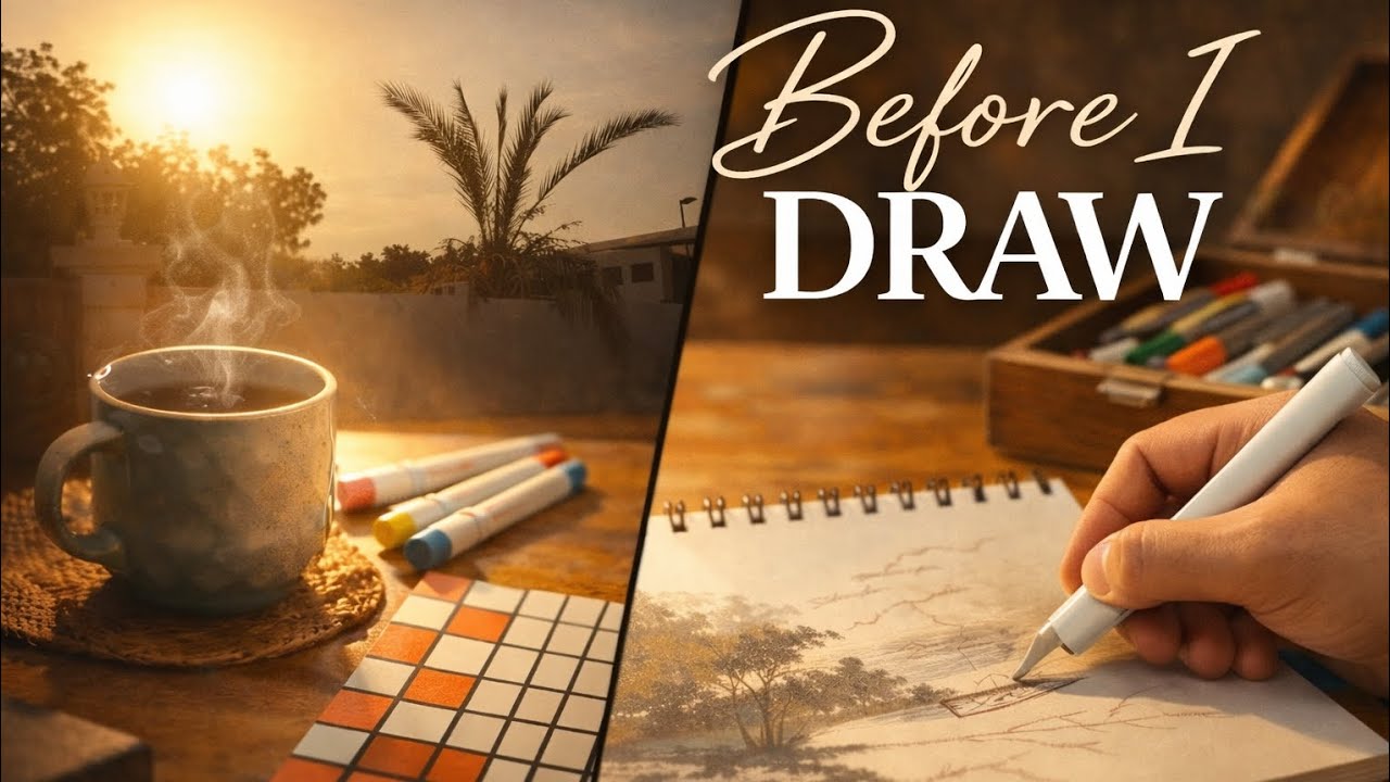 A Slow Weekend Morning | Tea, Sunrise & Drawing (Faceless Vlog)