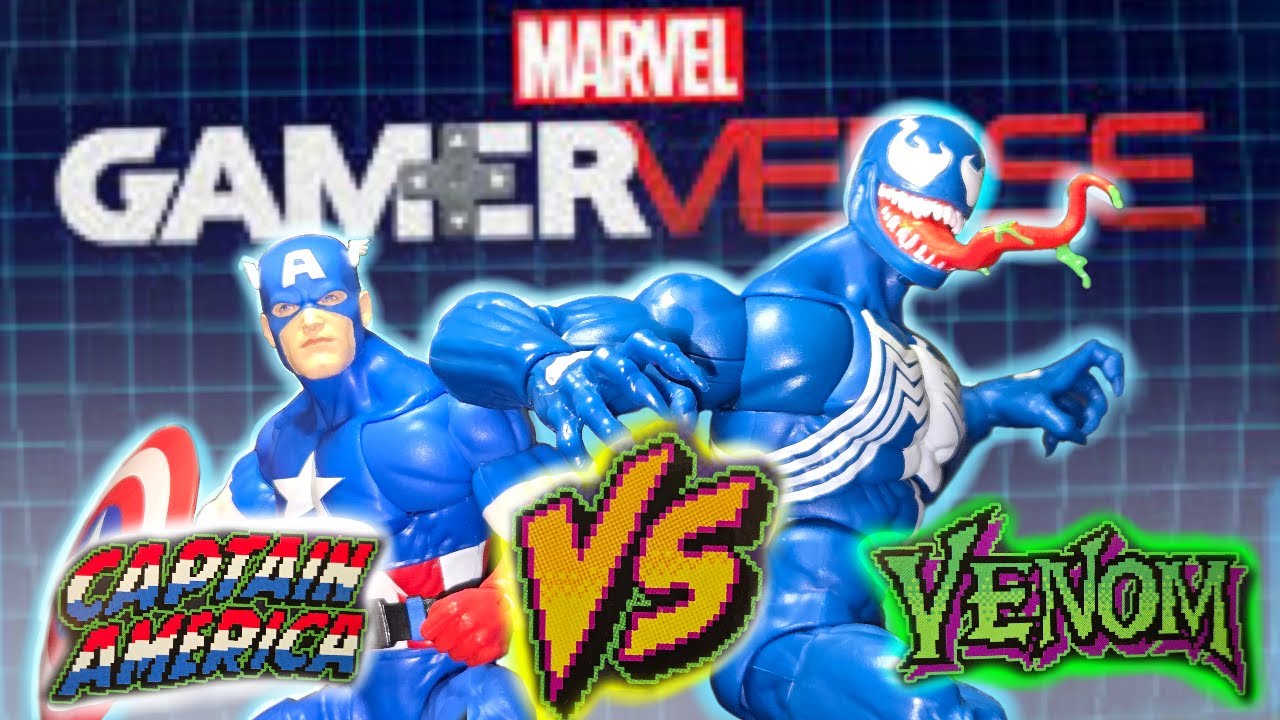 Распаковка и обзор фигурки Marvel Legends Капитан Америка против Венома из Gamerverse.