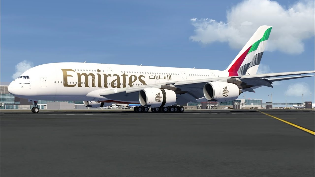 AeroflyFS Global - Emirates A380-800 Smooth Landing at Heathrow.￼