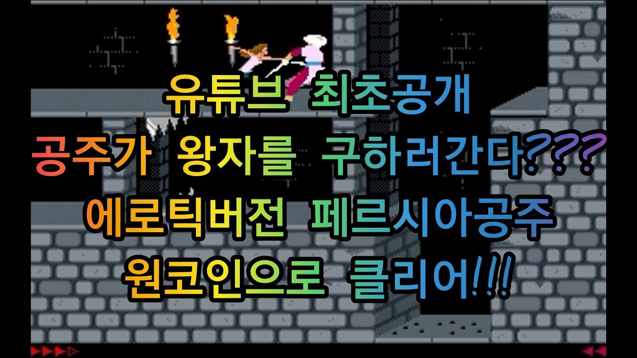 도스게임)페르시아의공주-오리지널(Princess of Persia)스테이지 1~13 원코인 클리어!페르시아왕자를 만나러 페르시아 공주가 간다!