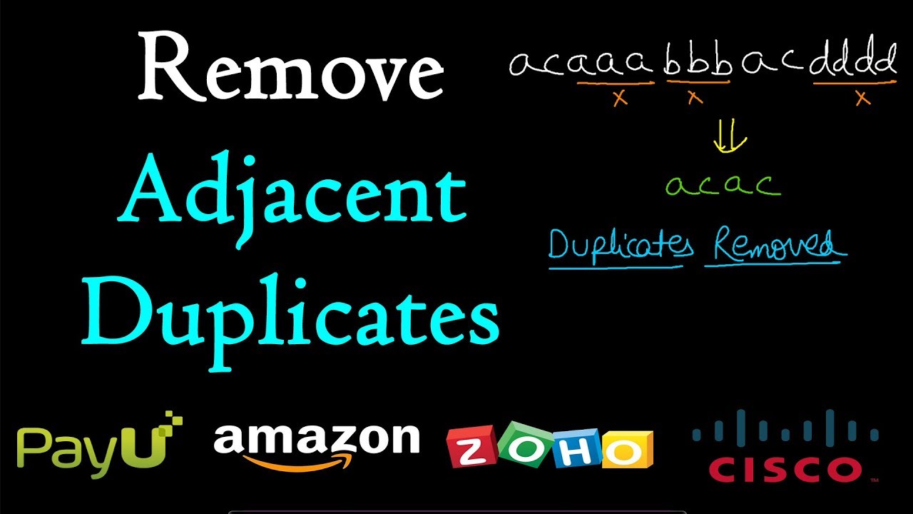 Remove adjacent duplicates in a string