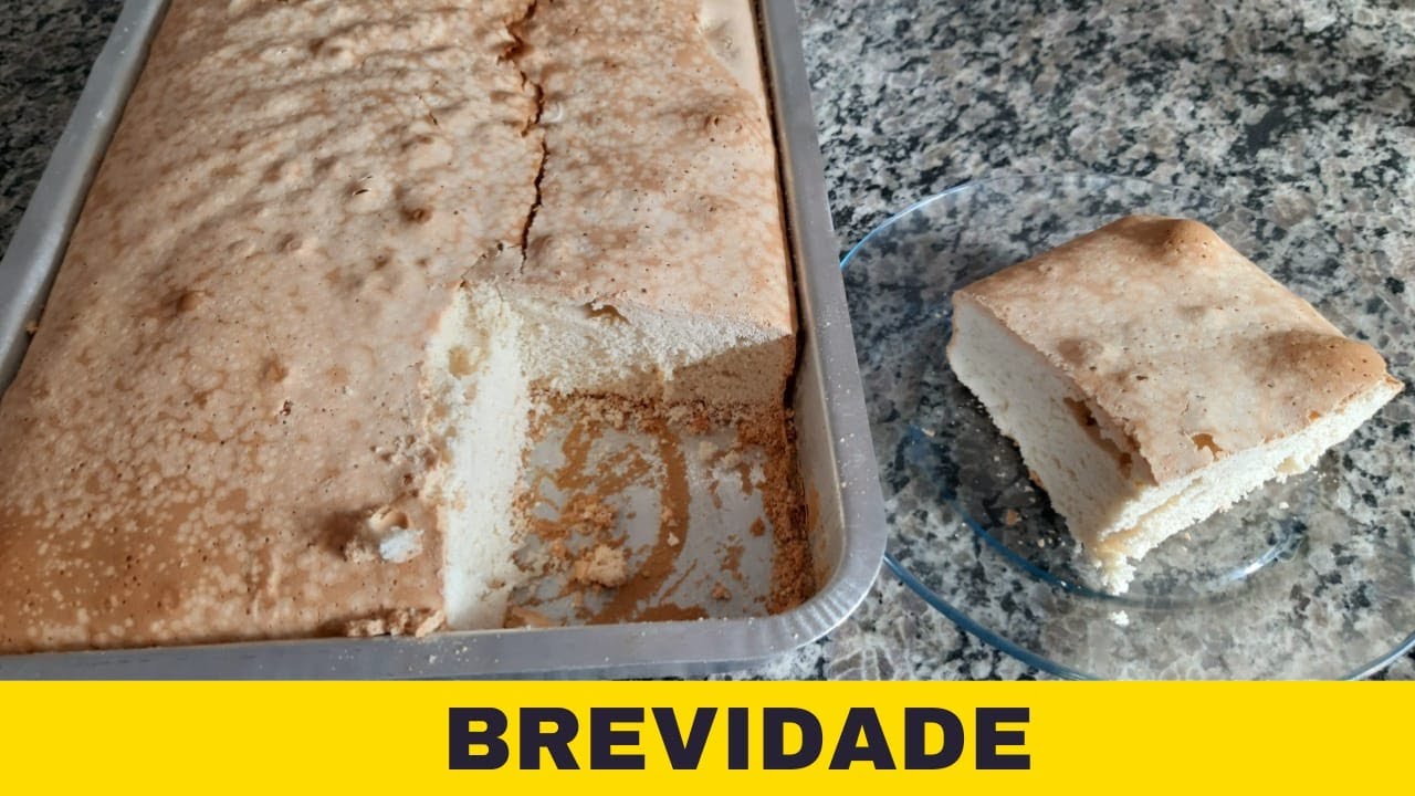 BOLO BREVIDADE - SEM LEITE, SEM FARINHA DE TRIGO, SEM FERMENTO E SEM ÓLEO