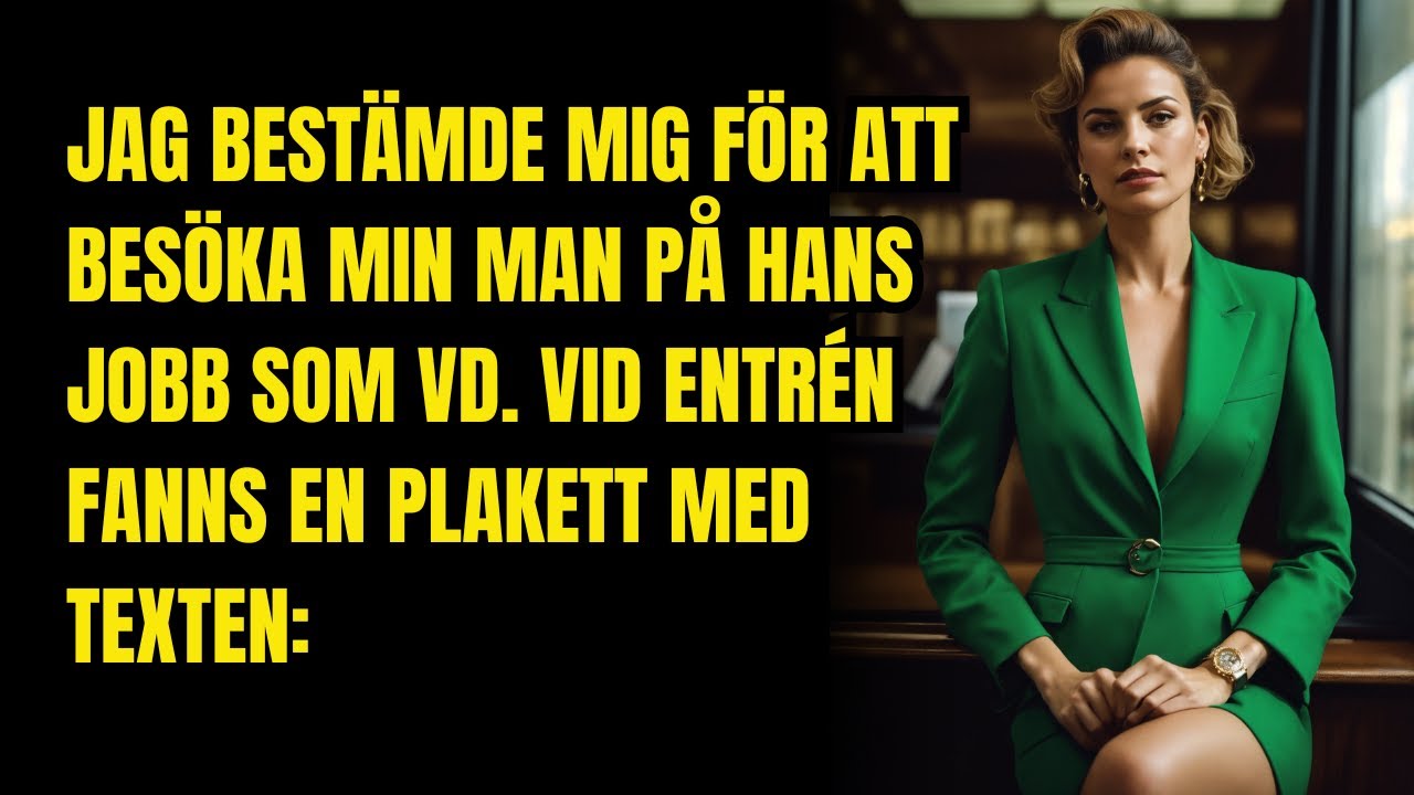 Jag bestämde mig för att besöka min man på hans jobb som VD  Vid entrén fanns en plakett med texten