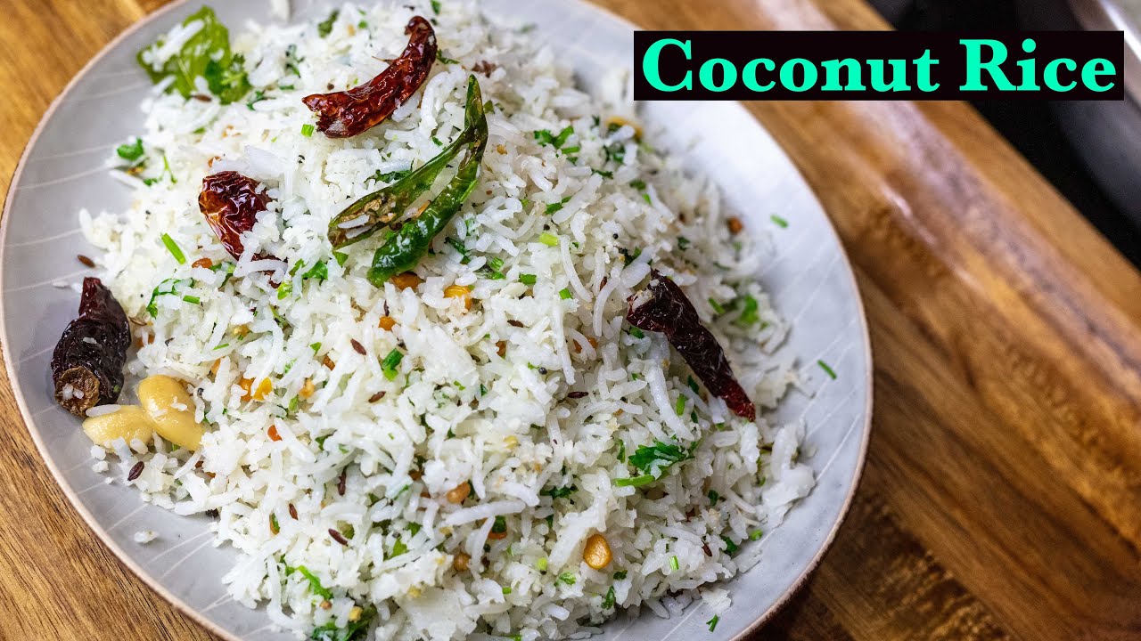 Coconut Rice | Nariyal Chawal Recipe | Variety Rice | Kobbari Annam | How to Make Coconut Rice