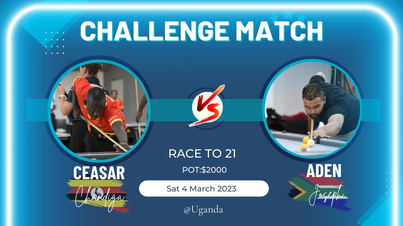 ADEN JOSEPH VS CAESAR CHANDIGA   Race to 21 for  USD 2,000  POT