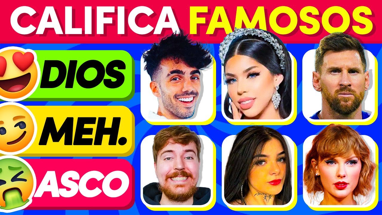 CALIFICA A FAMOSOS 📊😍🤔 Tier List de Famosos   Elige un nivel Xplay Trivia