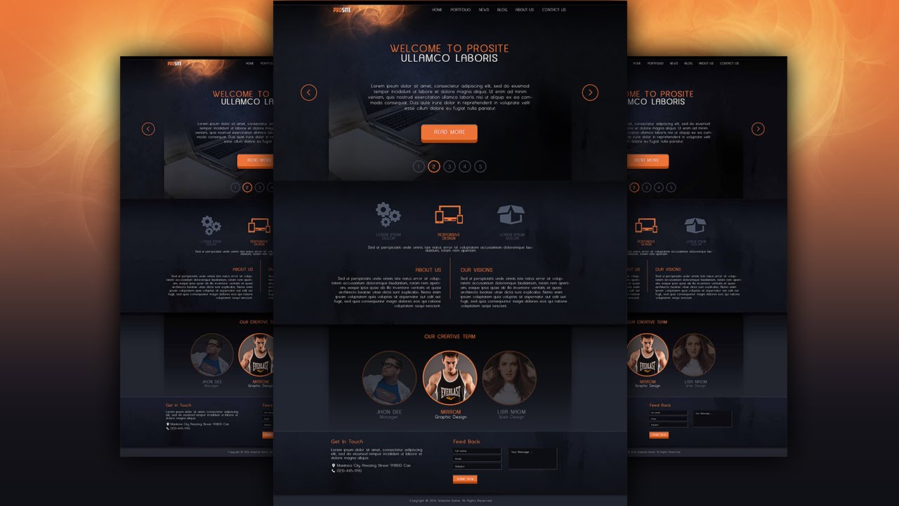 Make A Dark Style Website Design Photoshop Tutorial